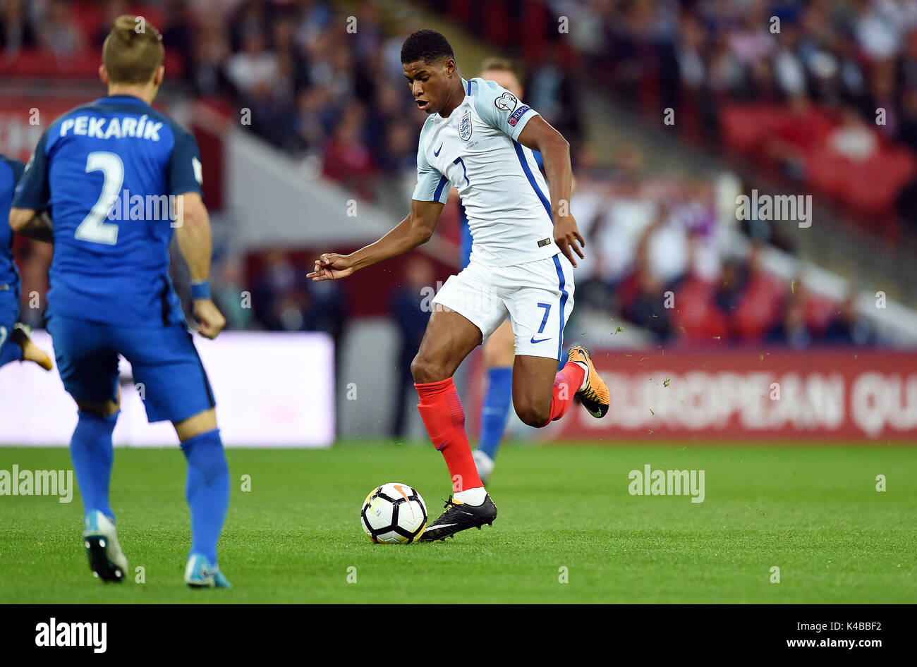 MARCUS RASHFORD ENGLAND ENGLAND V SLOWAKEI Wembley Stadium, LONDON, ENGLAND, 04. September 2017 Stockfoto