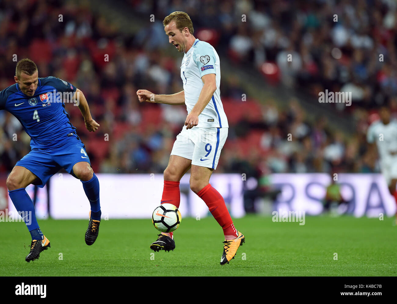 HARRY KANE VON ENGLAND IST CHALL ENGLAND V SLOWAKEI Wembley Stadium, LONDON, ENGLAND, 04. September 2017 Stockfoto