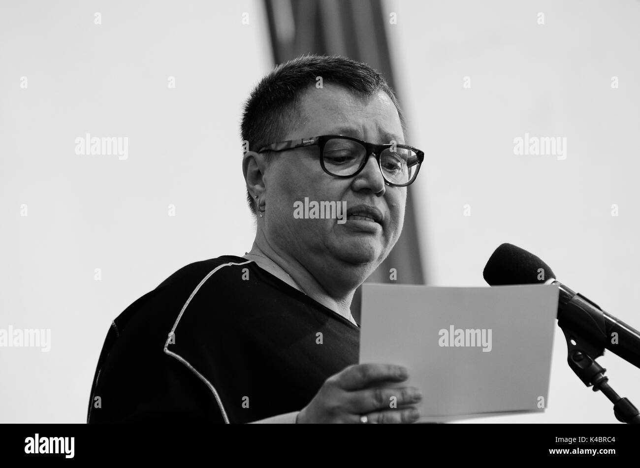 Die österreichische Gesundheitsministerin Sabine Oberhauser Stockfoto