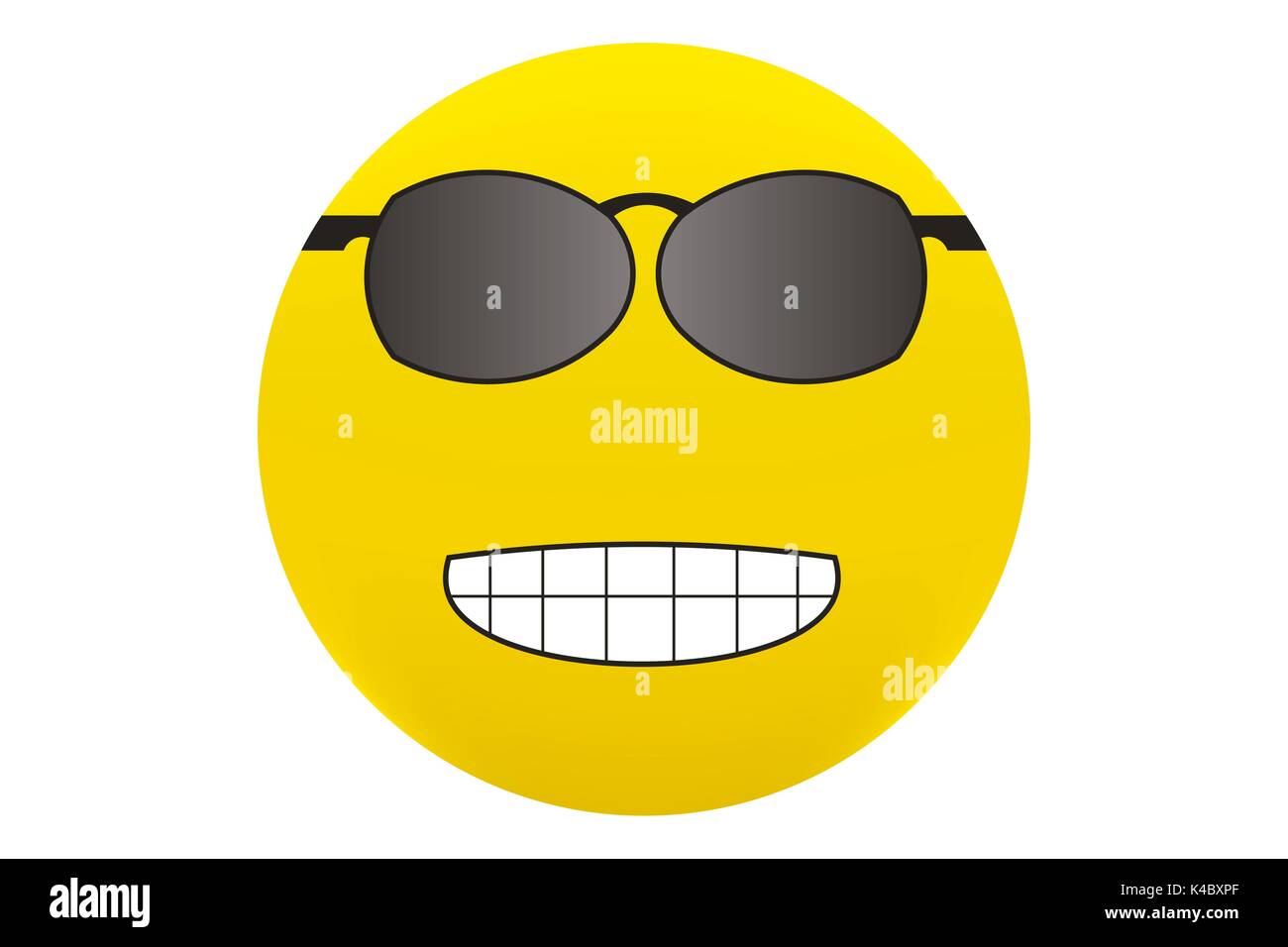 Smilie mit Sonnenbrille Stockfoto