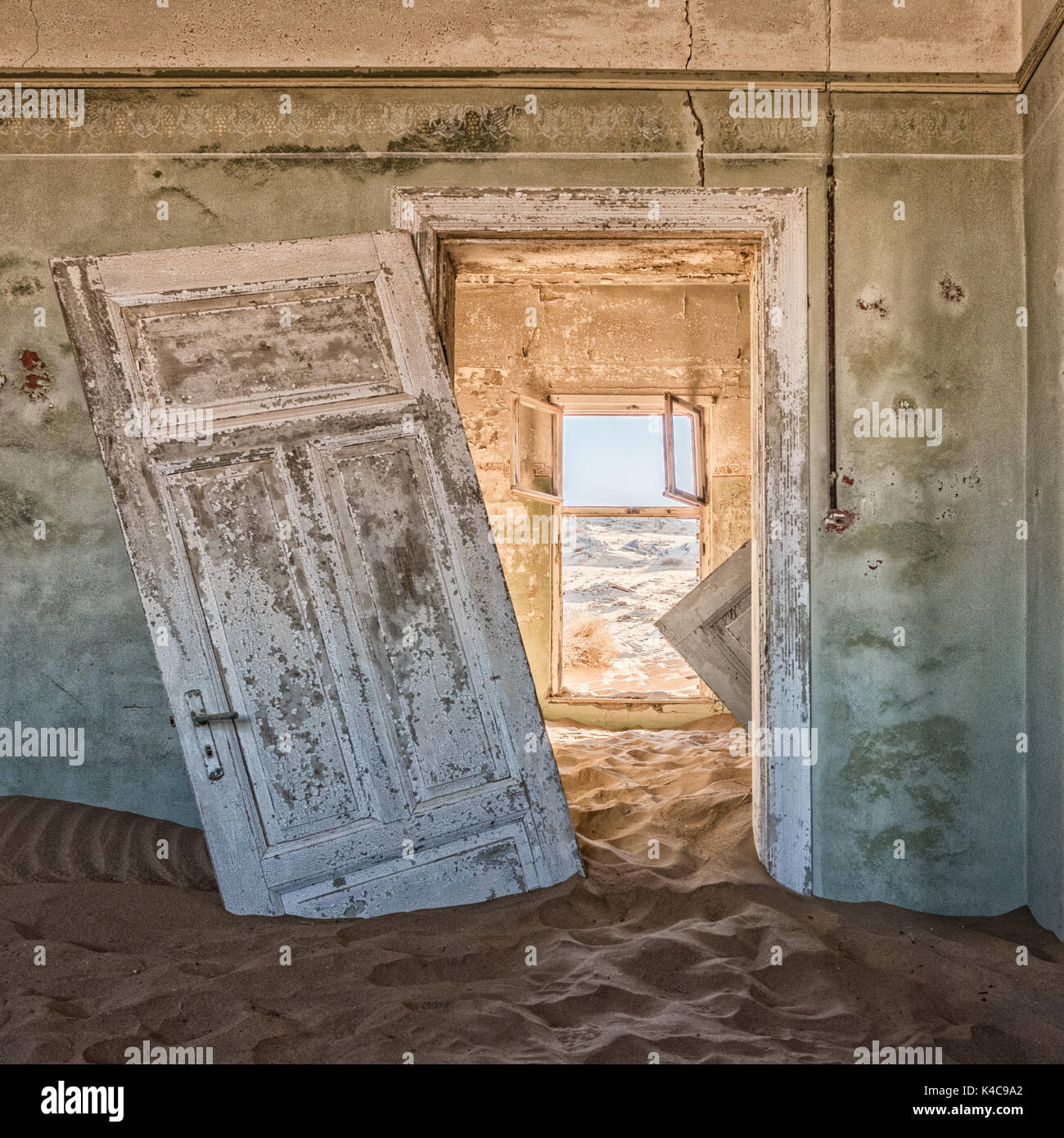 Innenräume Der Verlassenen Diamantenstadt Kolmanskop Luderitz Namibia Stockfoto