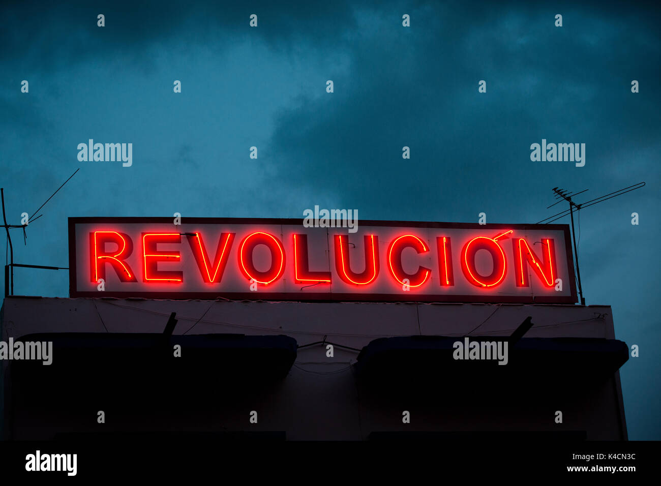 Revolution, Inschrift in Santiago de Cuba, Kuba Stockfoto