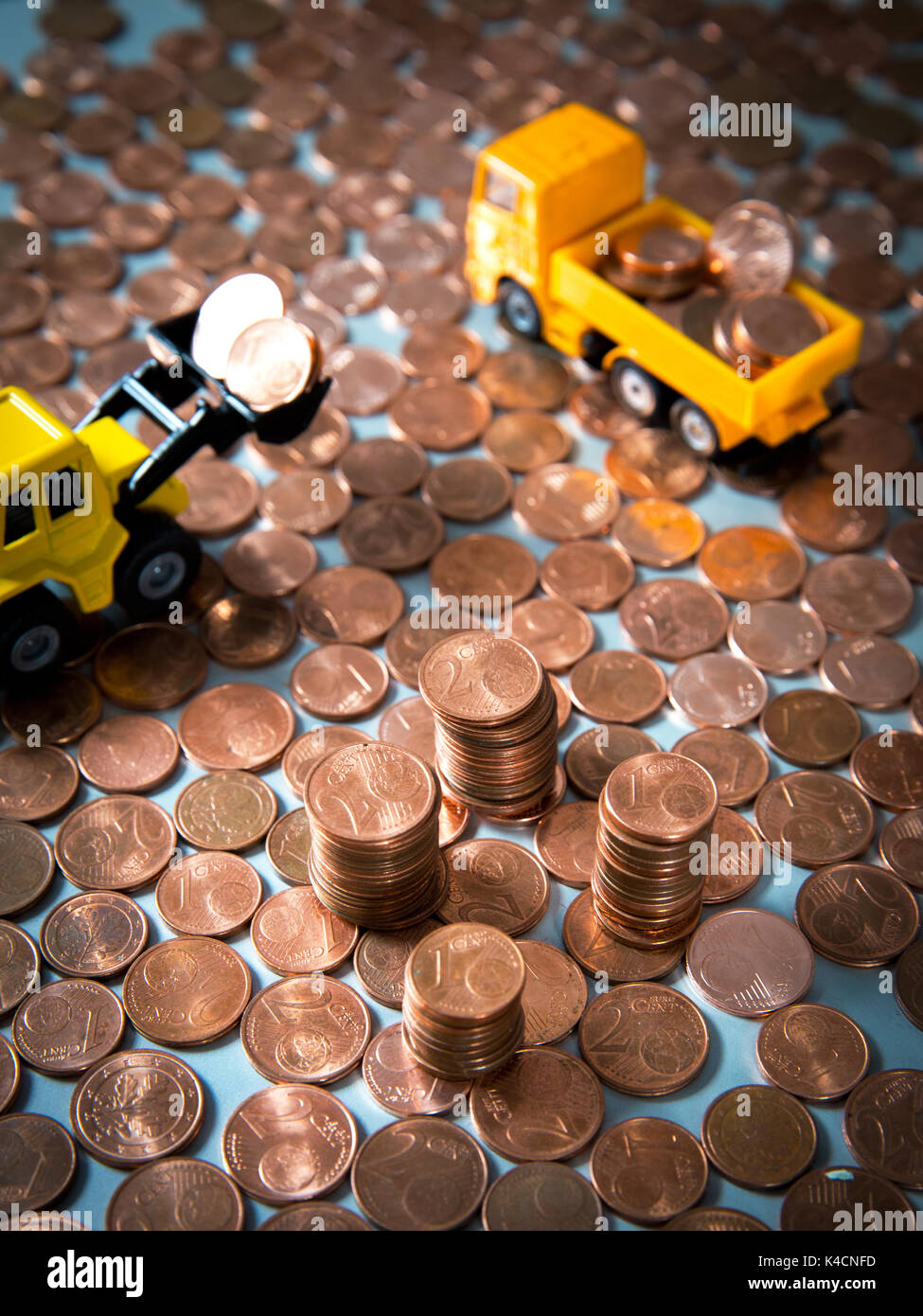 1 und 2 Cent Münzen werden abgeschafft Stockfoto