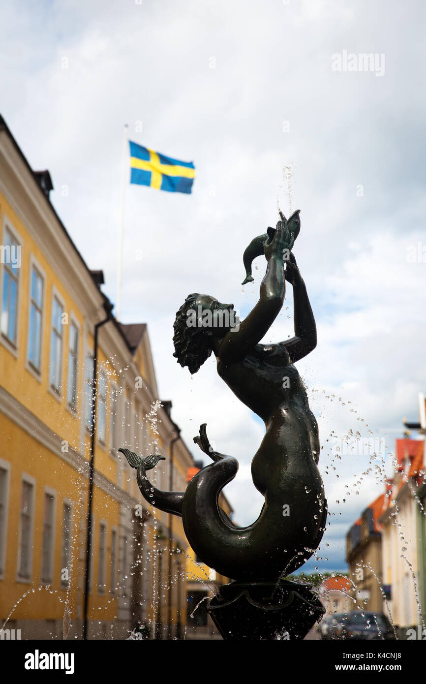 Brunnen, Wasserwerke in Kalmar, Schweden Stockfoto