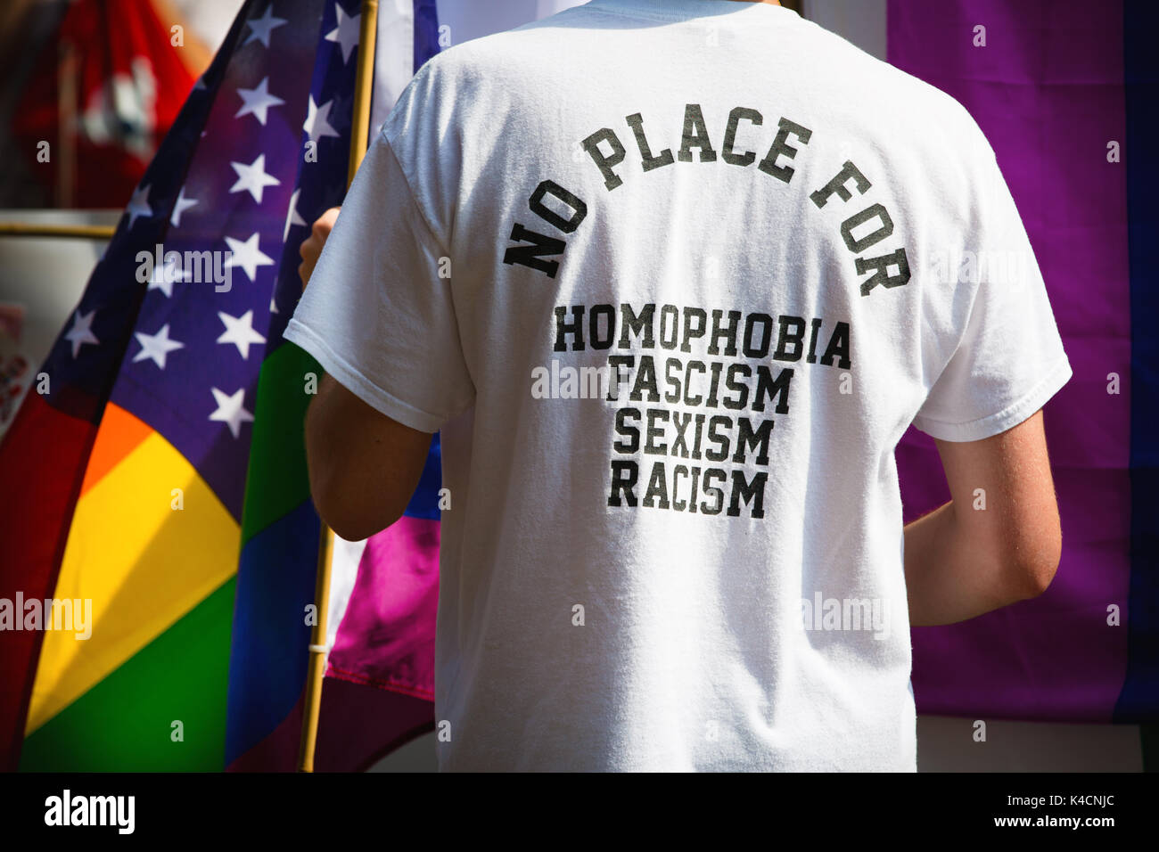Christpher Street Day, Demonstration gegen Homophobie, Rassismus, Faschismus und Sexismus Stockfoto