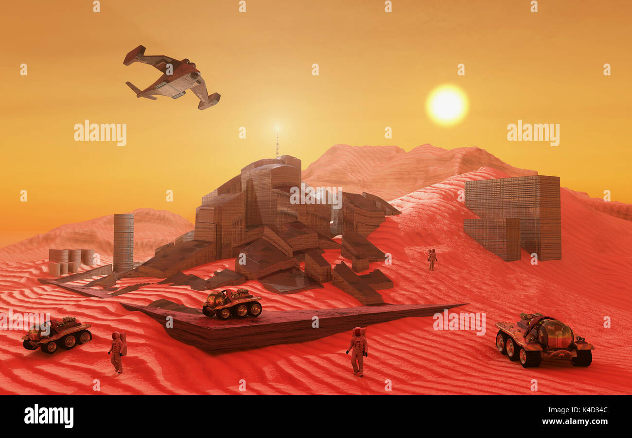 Bergbau auf dem Mars Stockfoto