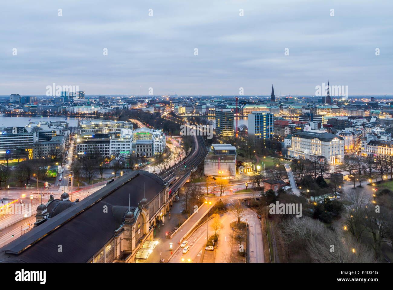 Luftaufnahme von Hamburg, Freie und Hansestadt, Deutschland Stockfoto