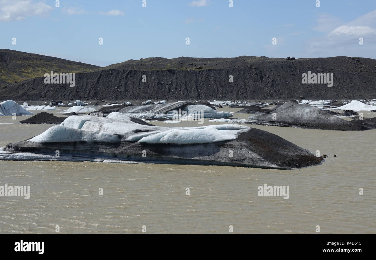 Glacier Tongue Svinafellsjèkull, Island Stockfoto