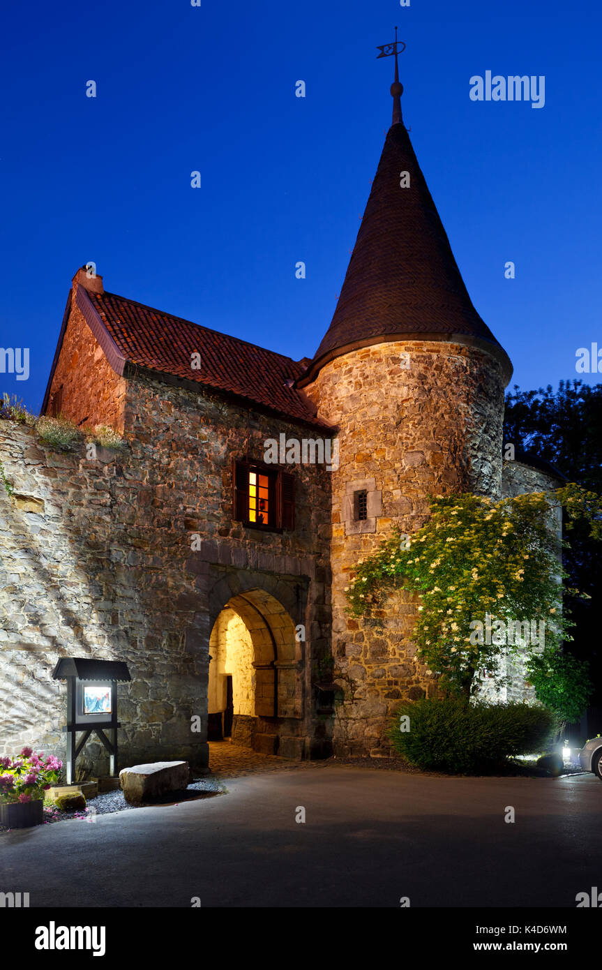 Eingang Teil der Burg Wilhelmstein in Würselen, Deutschland (nähe Aachen). Stockfoto