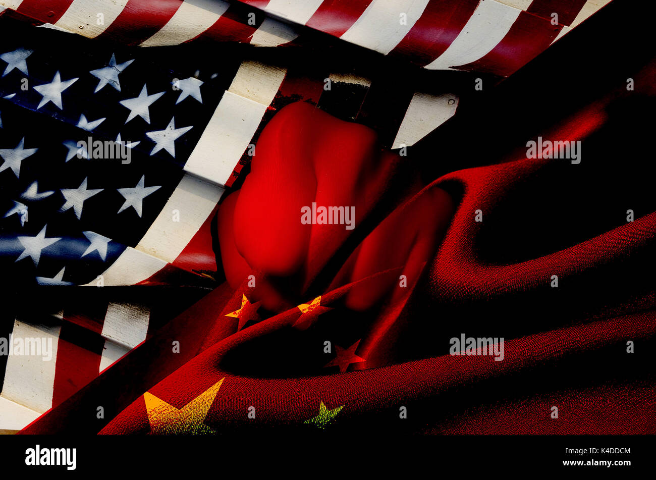 Spannungen zwischen Amerika und China Stockfoto