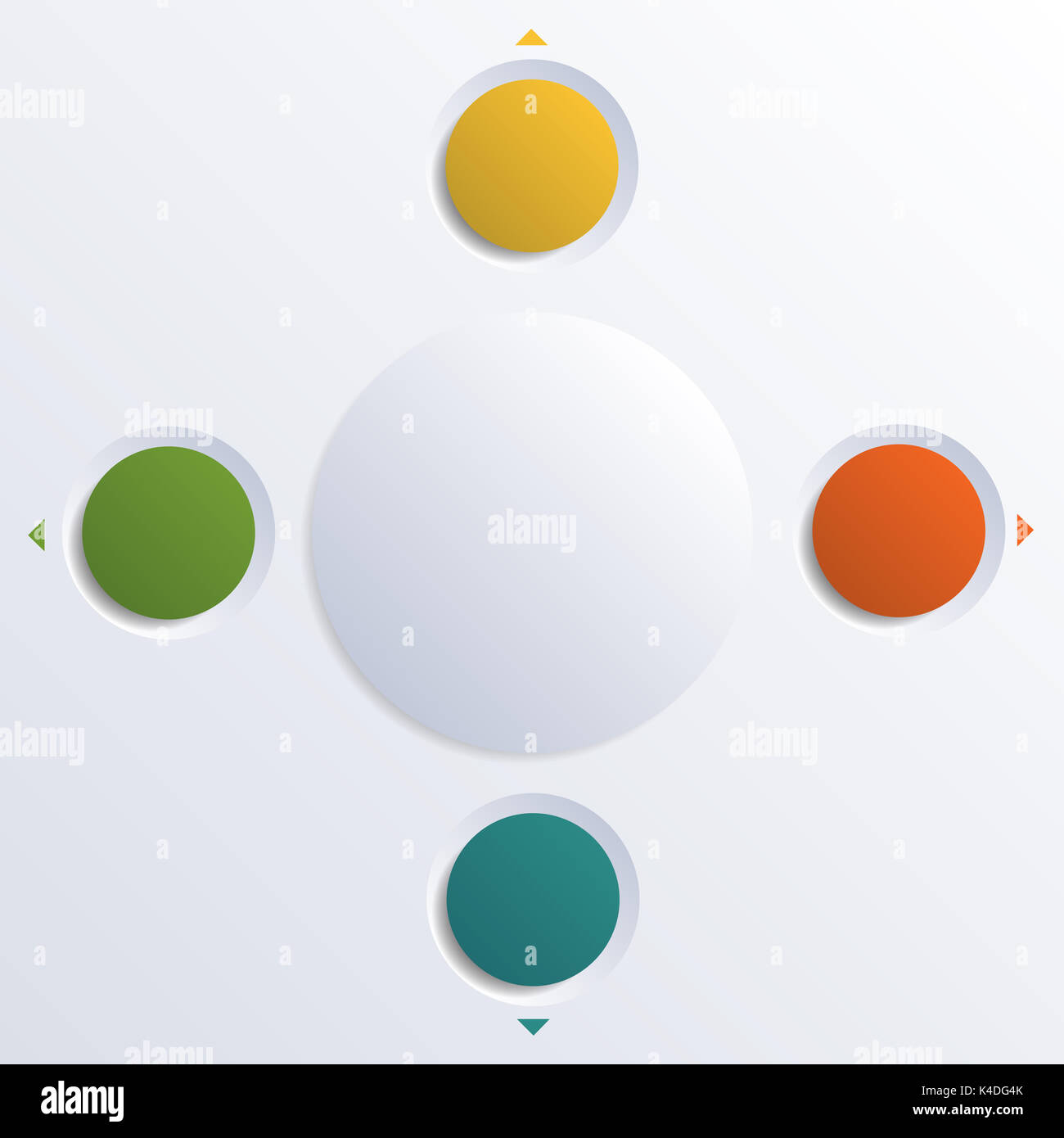 Farbe Kreise Infografik vier Positionen. Vorlage Stockfoto