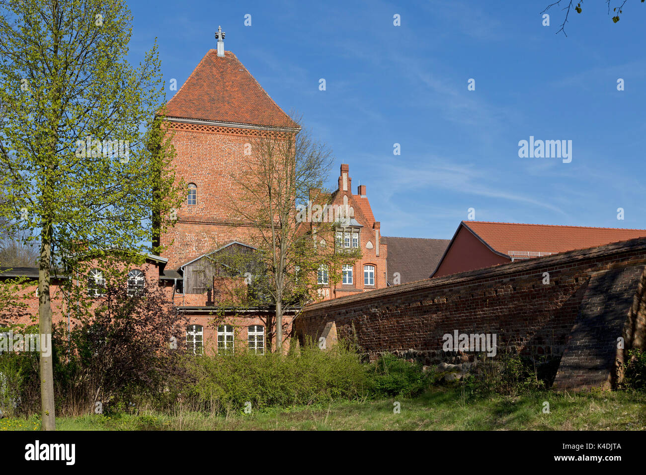 Groeper Tor und Stadtmauer, Wittstock/Dosse, Brandenburg, Deutschland Stockfoto