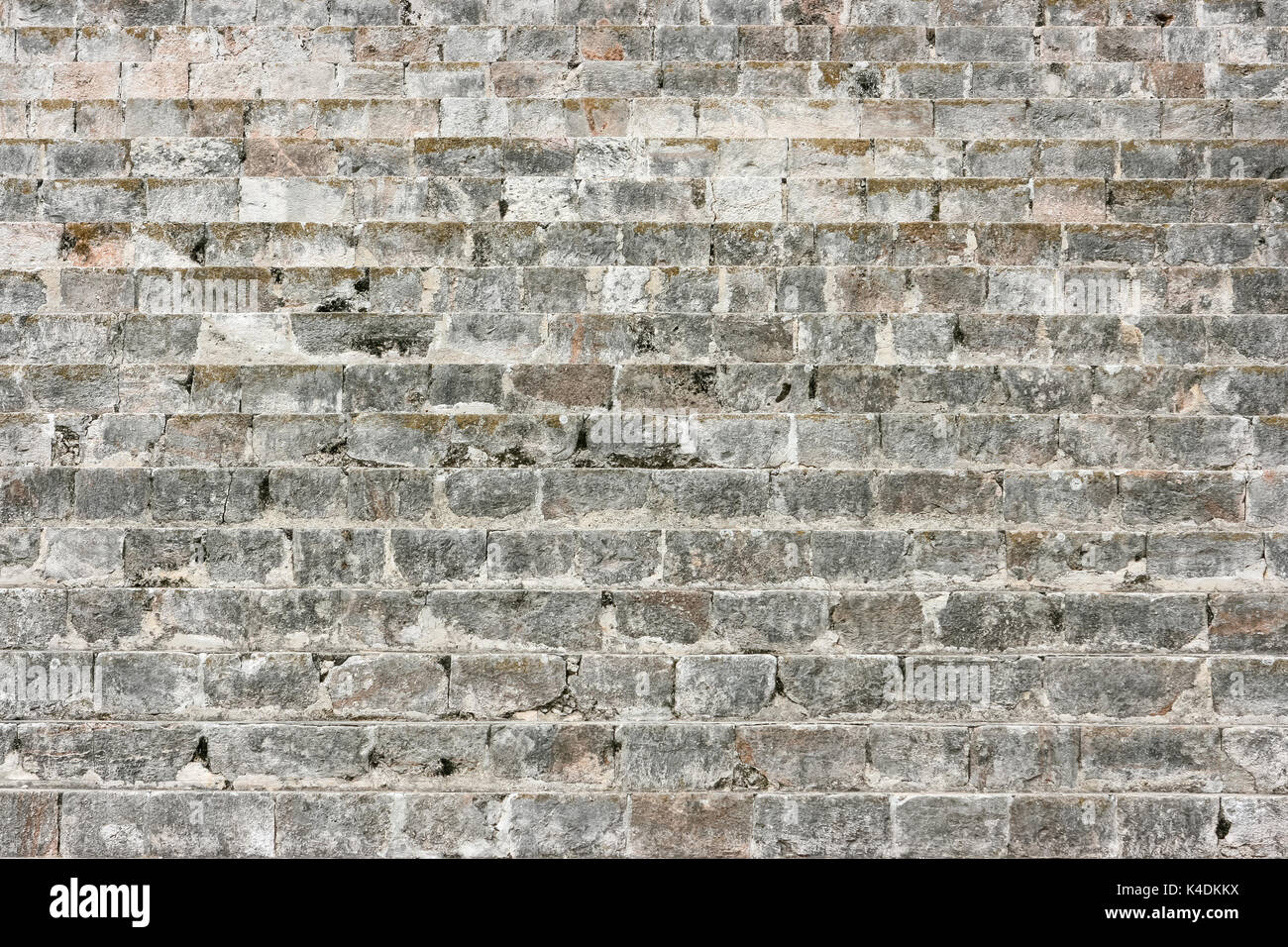 Detail einer Trockenmauer in Chichen Itza, Yucatan, Mexiko Stockfoto