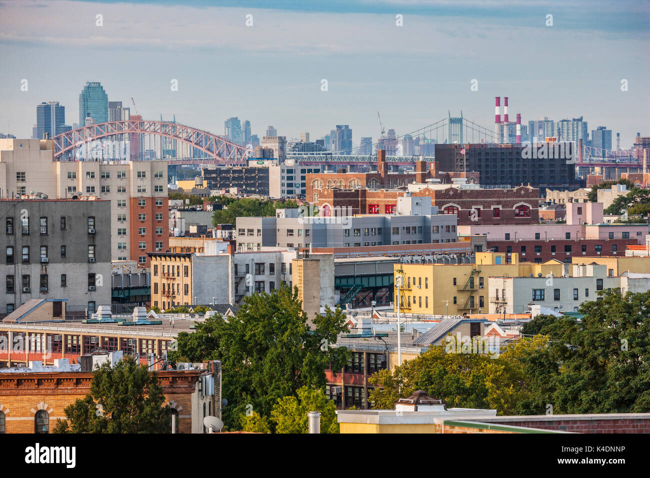 Bronx, Manhattan Skyline im Hintergrund, New York City Stockfoto