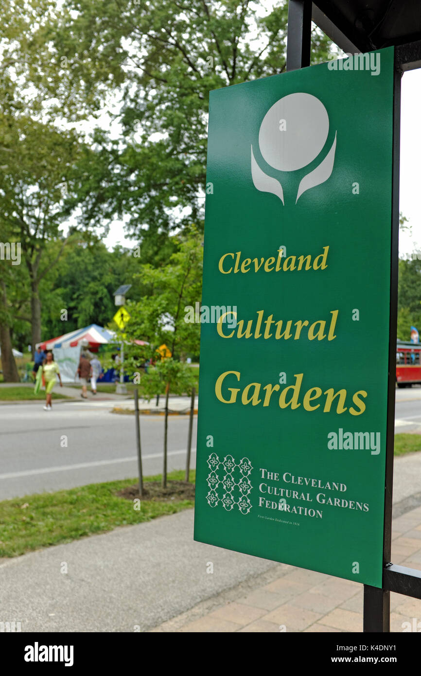 Die Cleveland kulturellen Gärten sind ein Teil des größeren Rockfeller Park in Cleveland, Ohio, USA. Die kulturelle Gärten ist Gastgeber für eine Welt Tag. Stockfoto