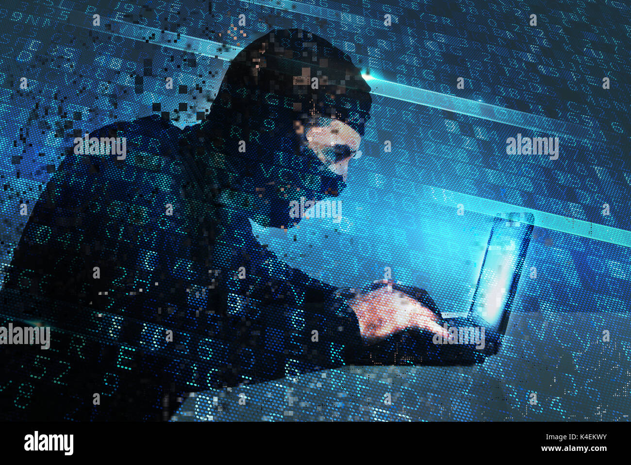 Hacker erstellt eine Backdoor Zugriff auf einen Computer. Konzept von Sicherheit im Internet Stockfoto