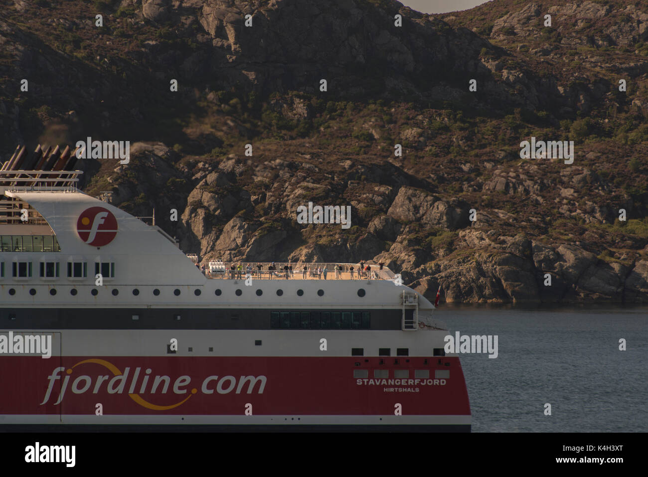 Eine Fjordline.com Fjordline Passagier Kreuzfahrtschiff Segeln nach Stavanger Norwegen. Credit LEE RAMSDEN/ALAMY Stockfoto