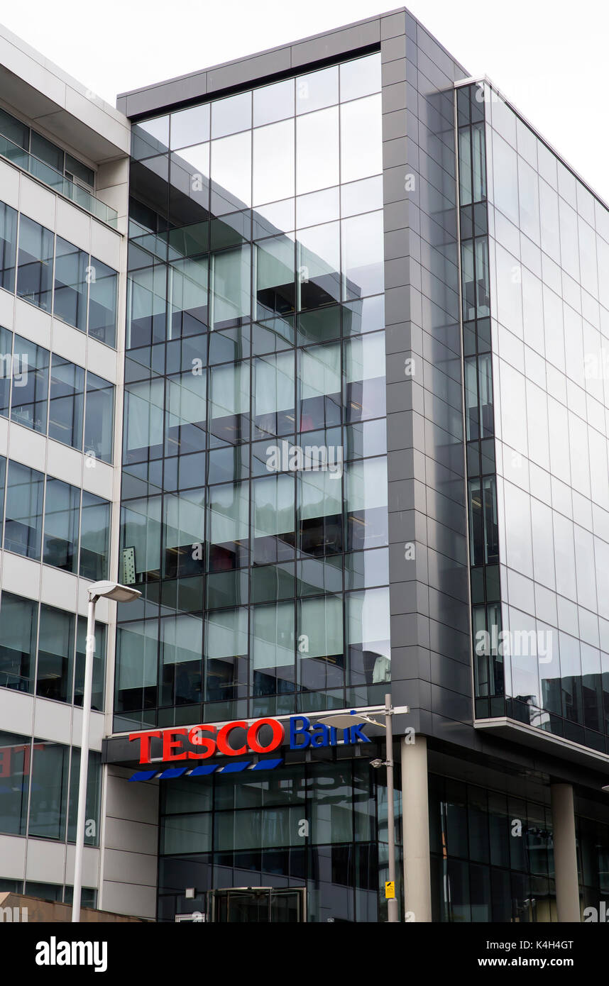 Tesco Bank Customer Service Center in Glasgow. Stockfoto