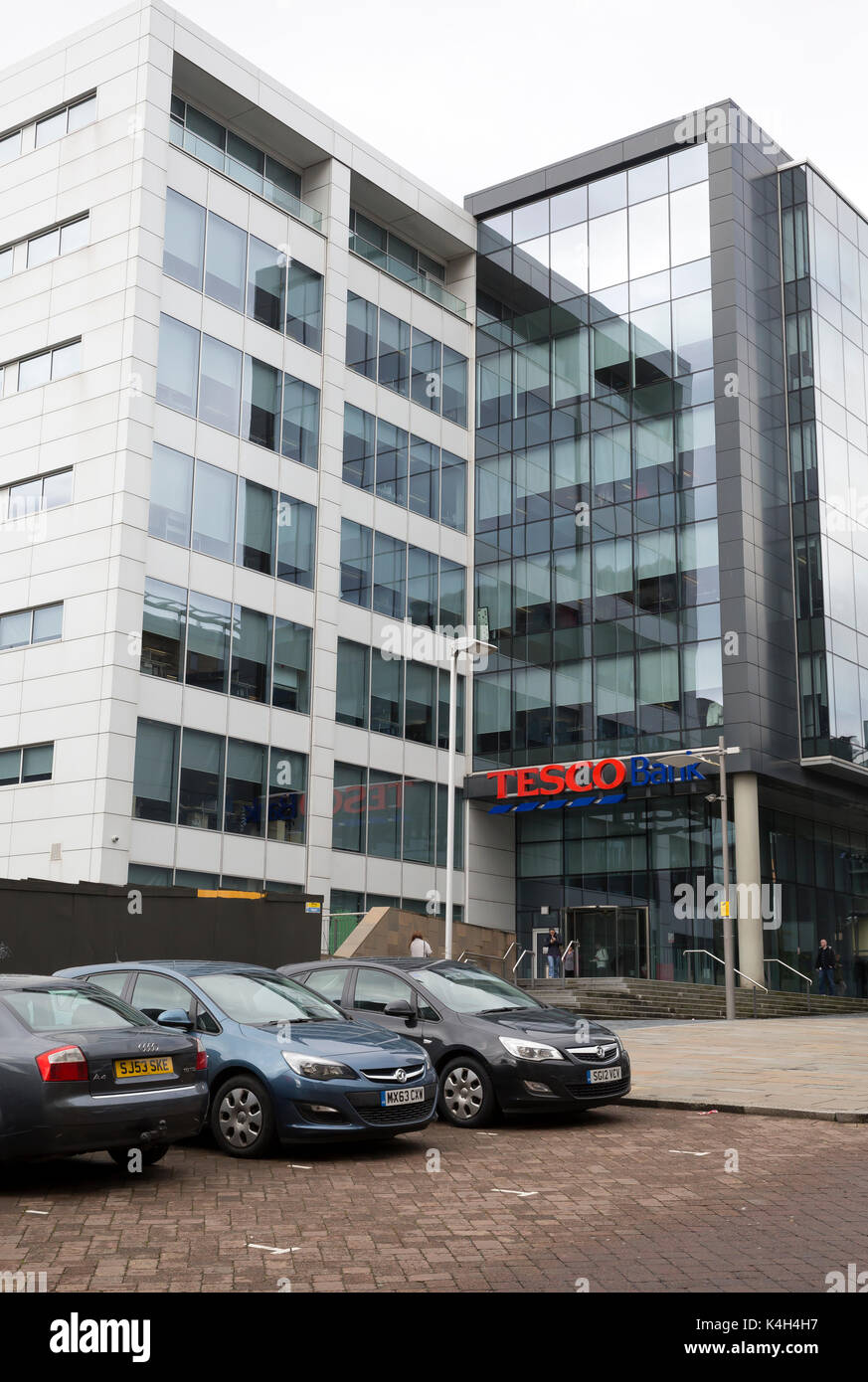 Tesco Bank Customer Service Center in Glasgow. Stockfoto