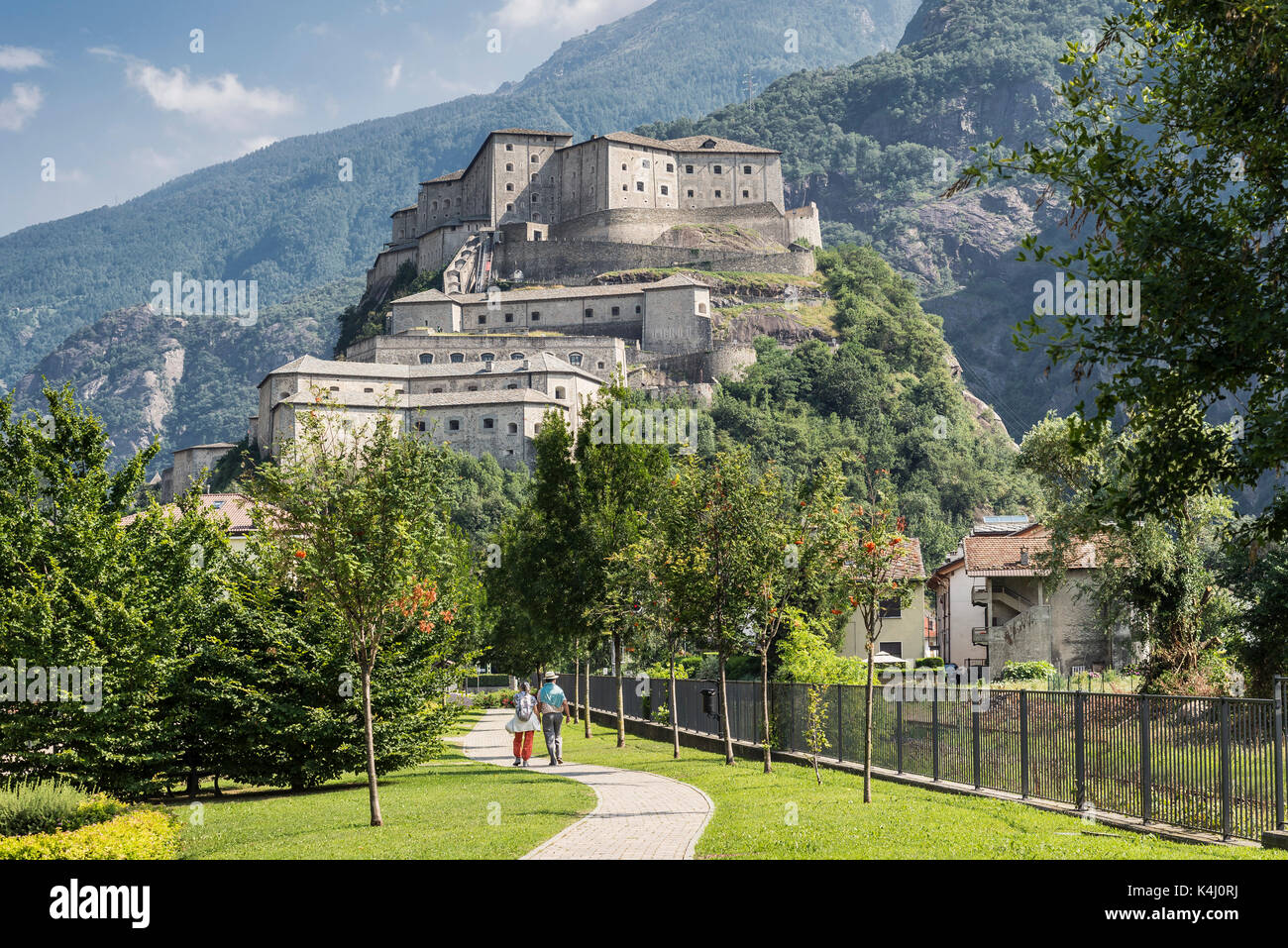 Festung Bard im Aostatal, Honen, Valle d'Aosta, autonome Region Valle d'Aosta, Italien Stockfoto