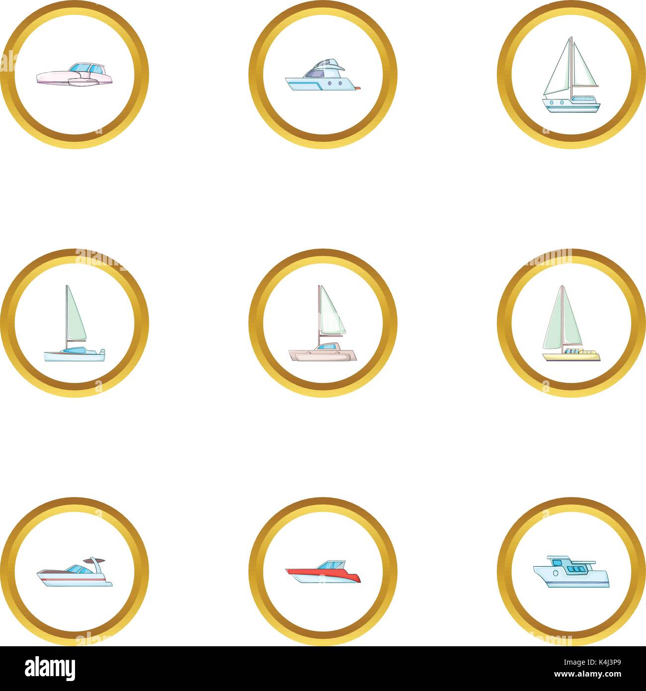 Boot Symbole, Cartoon Stil Stock Vektor