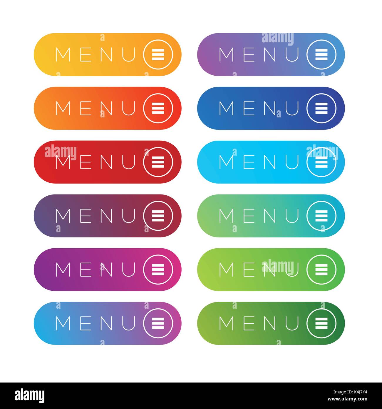 Menü "Web" Icon Set Stock Vektor