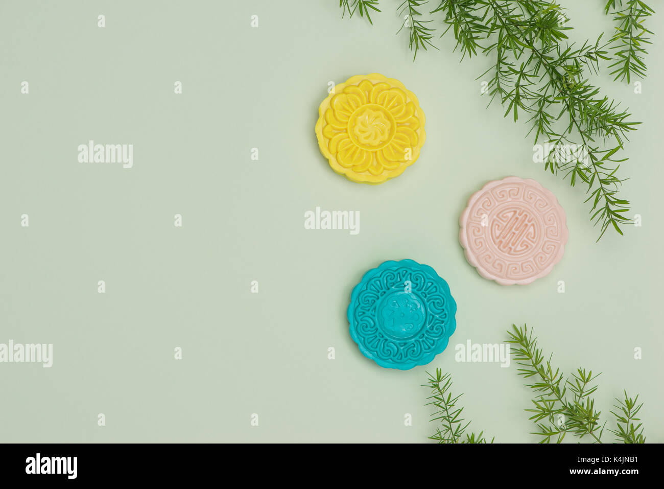 Chinesische berühmten Essen. Mooncakes. Chinesische Gebäck traditionell während der Mondfest gegessen Stockfoto