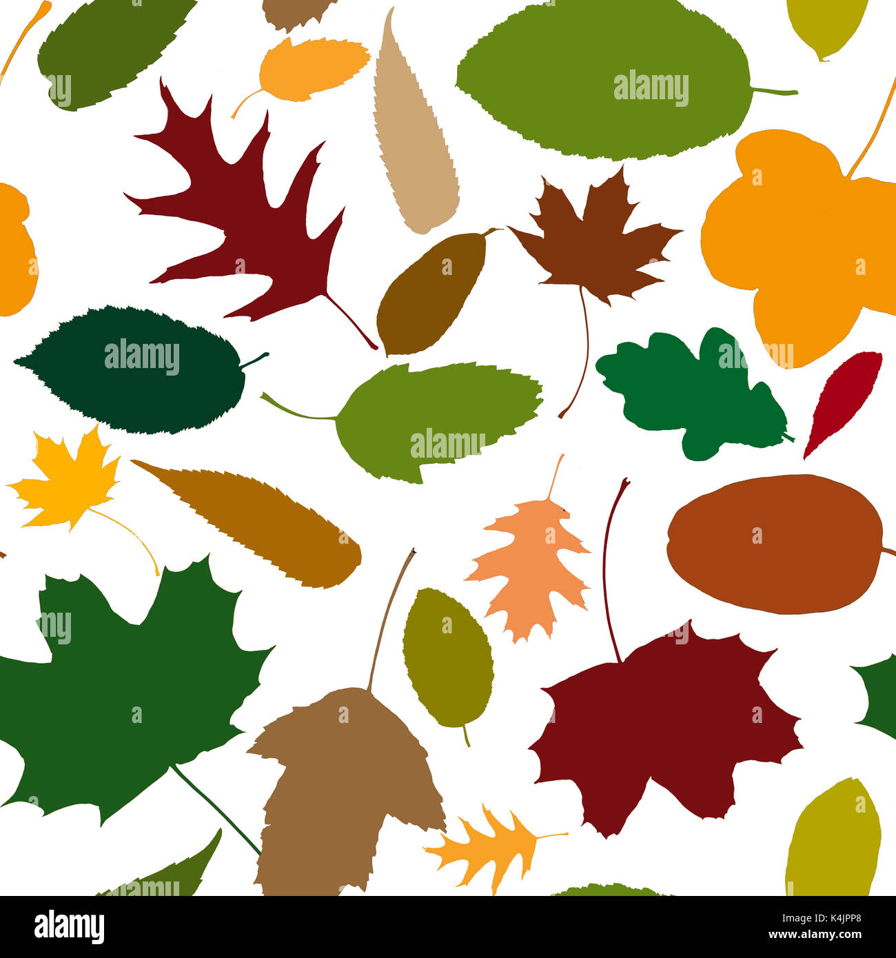 Nahtlose Muster der viele Blätter im Herbst für Hintergrund Stockfoto