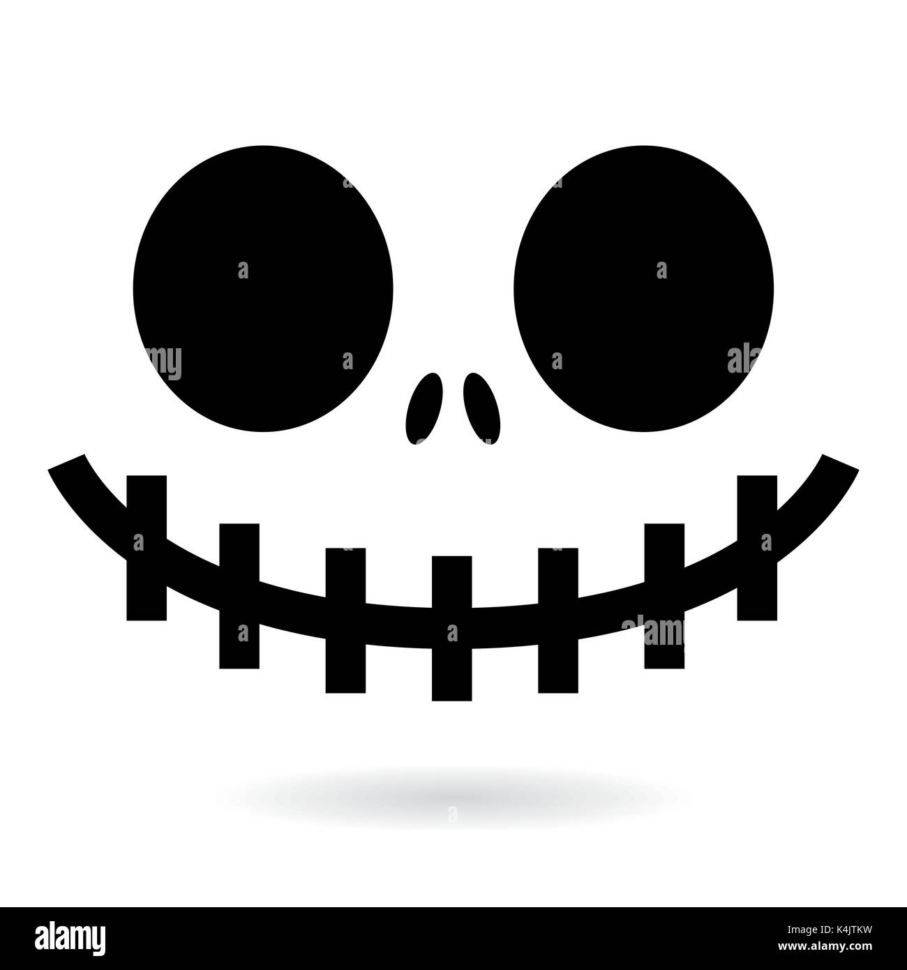 Scary Halloween Ghost oder Kürbis Gesicht vektor design, monster Mund Symbol mit gruseligen Augen, Nase und grossen Zähnen bösen Charakter für Halloween feiern. Stock Vektor