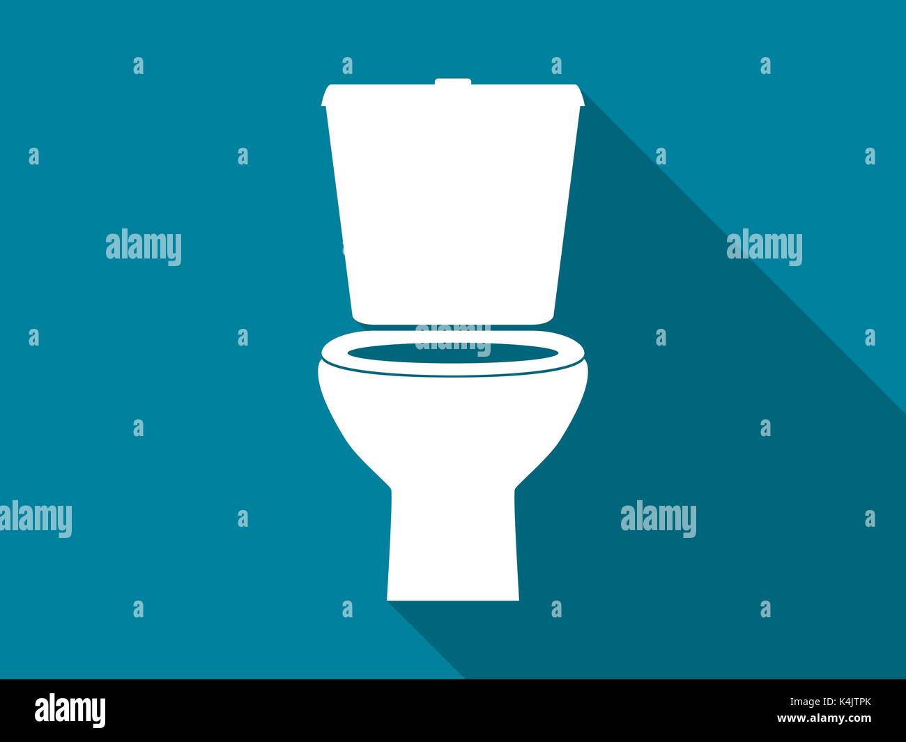 Wc-Schüssel flache Symbol mit langen Schatten. Vector Illustration Stock Vektor