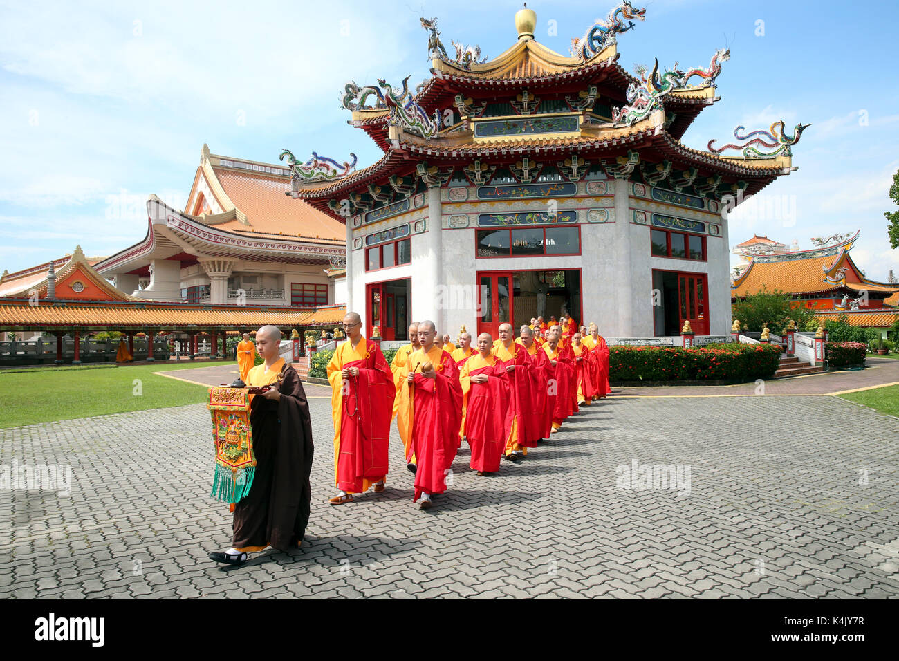 Buddhistische Zeremonie, Befreiung Ritus von Wasser und Land, Kong Meng San Phor Kark siehe Kloster, Singapur, Südostasien, Asien Stockfoto