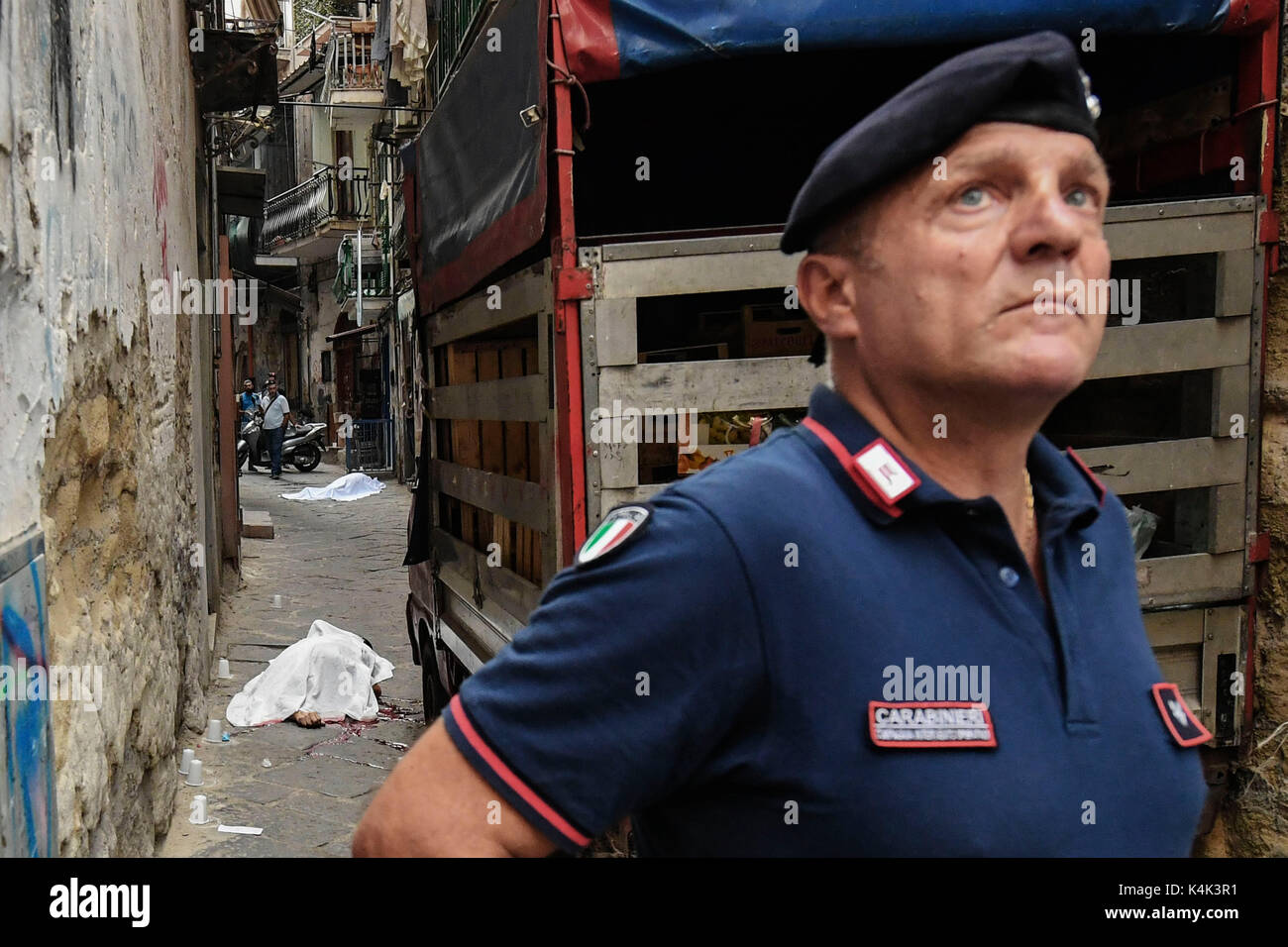 Neapel, Italien. 6. September 2017. Zwei Mord der Camorra in Neapel, die Opfer Edoardo Amoruso Schwager des Giuliano Brüder, der ehemalige Chef der Forcella ist Salvatore Dragonetti Credit: Unabhängige Fotoagentur Srl/Alamy leben Nachrichten Stockfoto