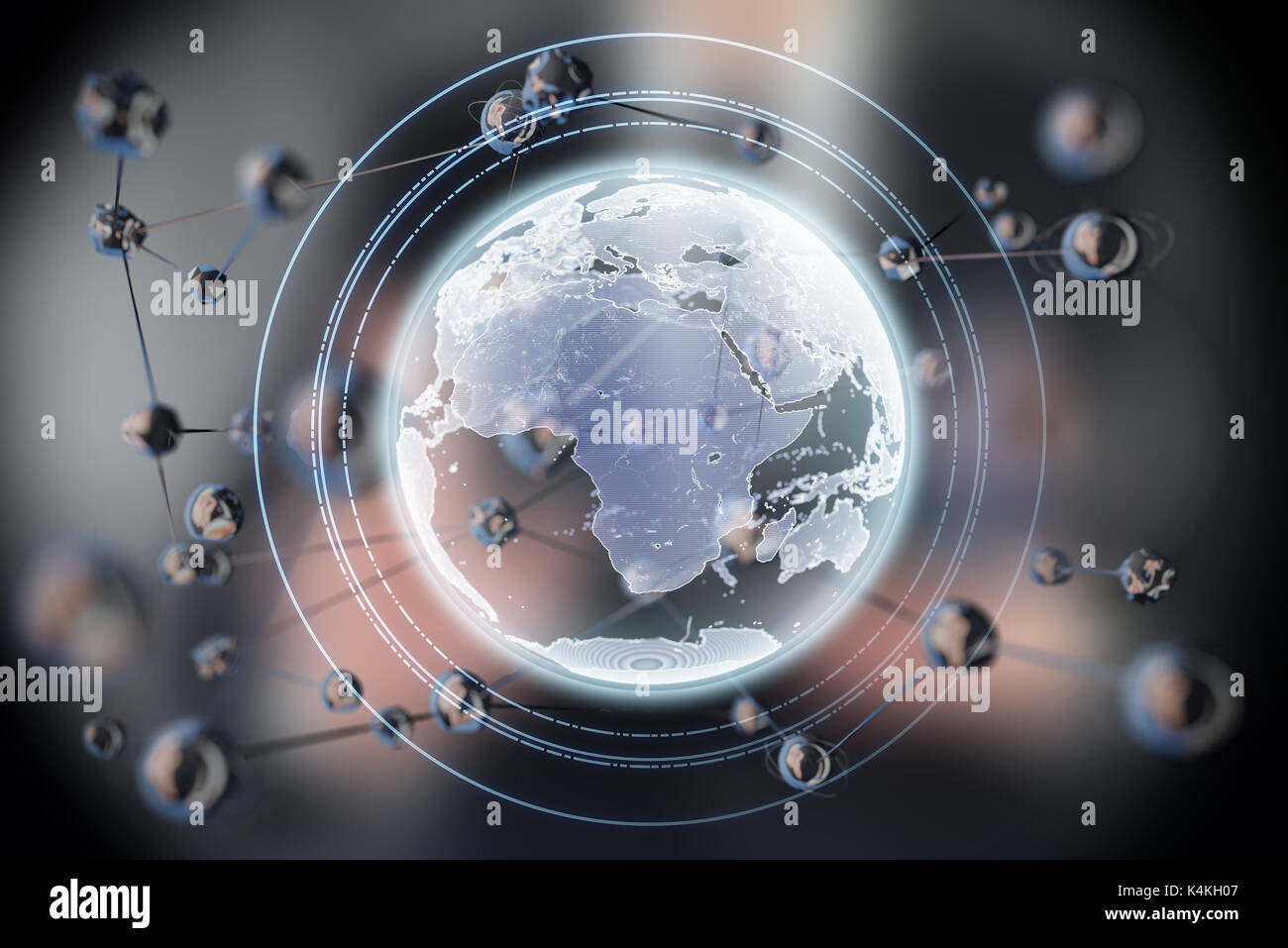 Abstrakte glühende Kugel formen. Erde. 3d Konzept Planeten. Wissenschaft und Technologie Hintergrund. Stockfoto