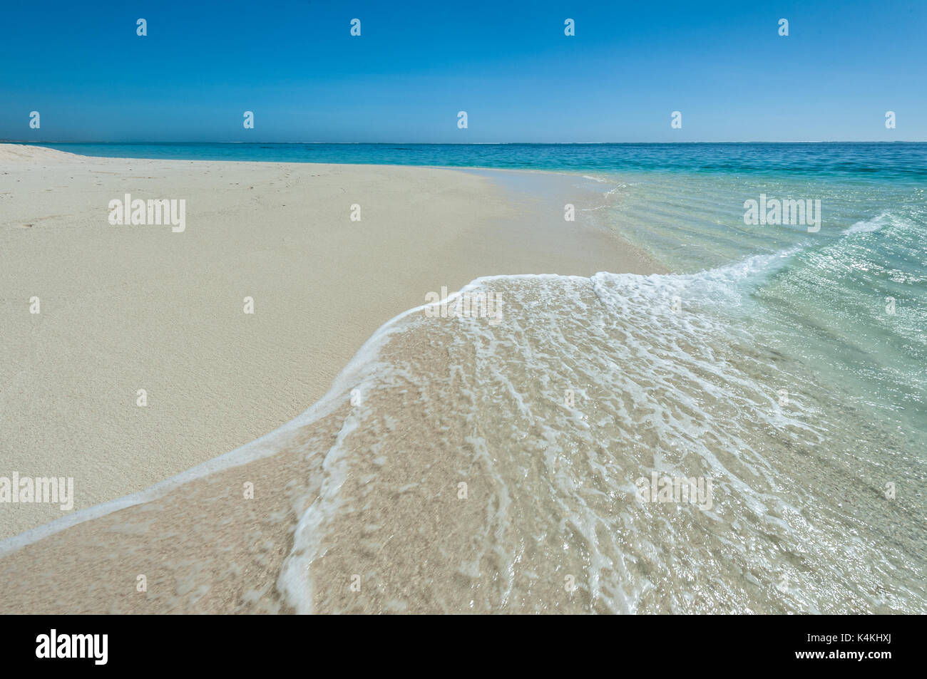Ein Gefühl von Paradies am türkisblauen Bucht. Stockfoto