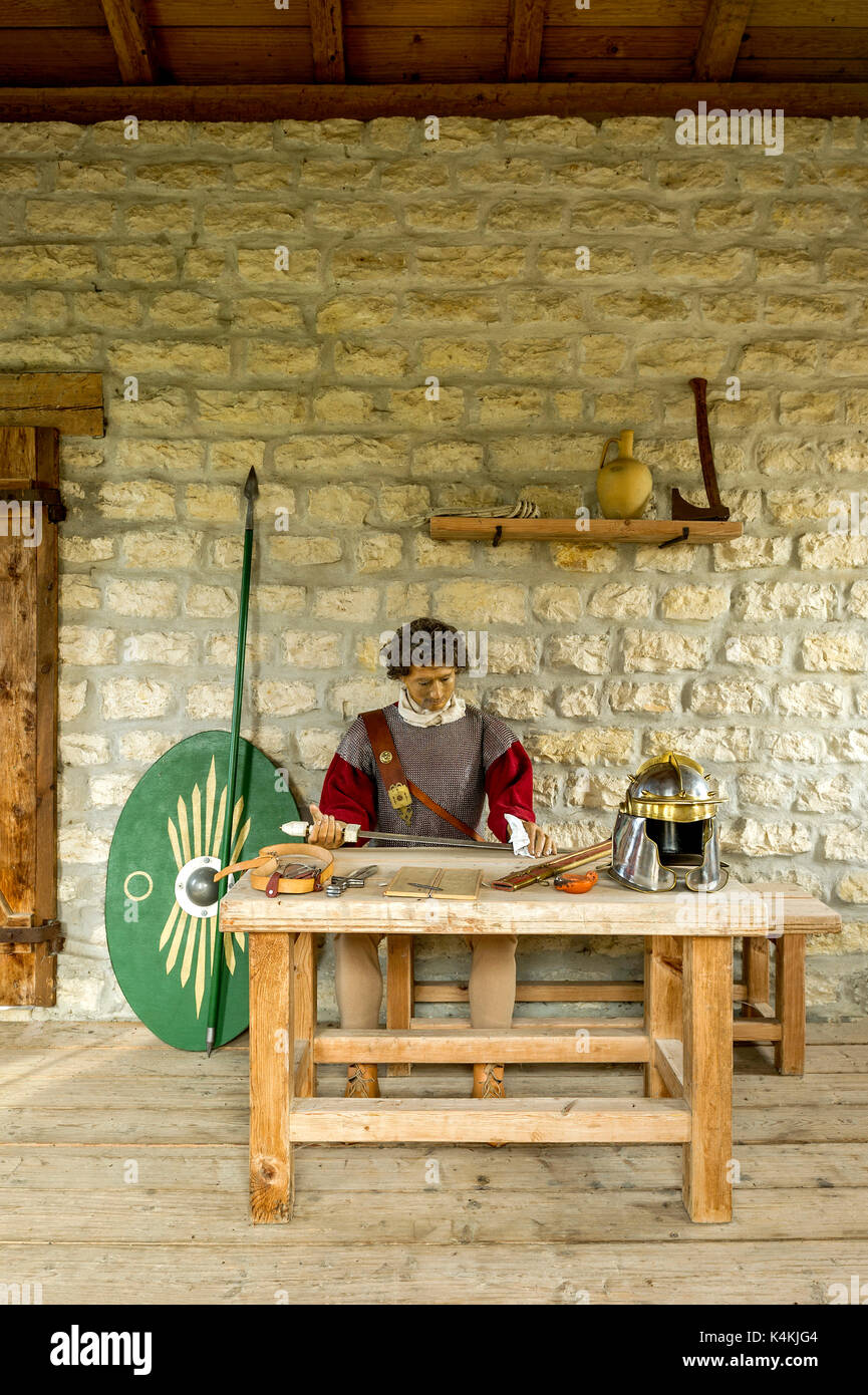 Wachsaal in der römischen Festung Pfünz, Castra Vetoniana oder Vetonianae, Rätischer Limes, Walting, Eichstätt, Oberbayern, Bayern Stockfoto