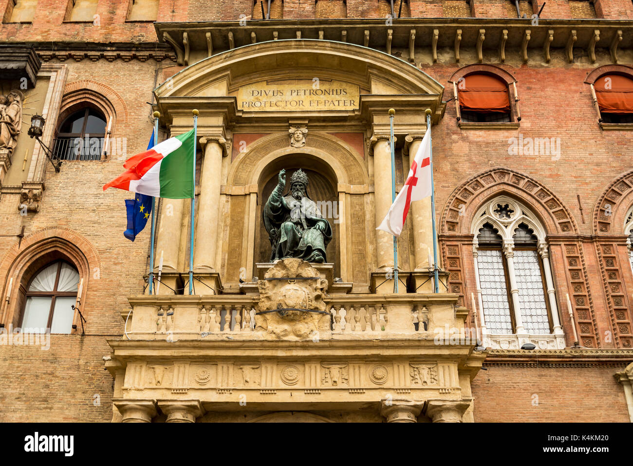 Bologna Palazzo Comunale. Stockfoto