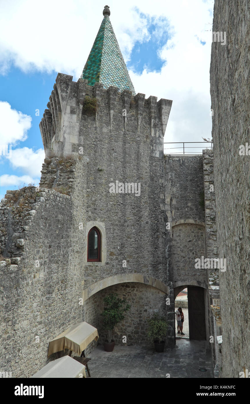 Schloss von Porto de Mos in Leiria, Portugal, Reiseziele und Sehenswürdigkeiten. Stockfoto