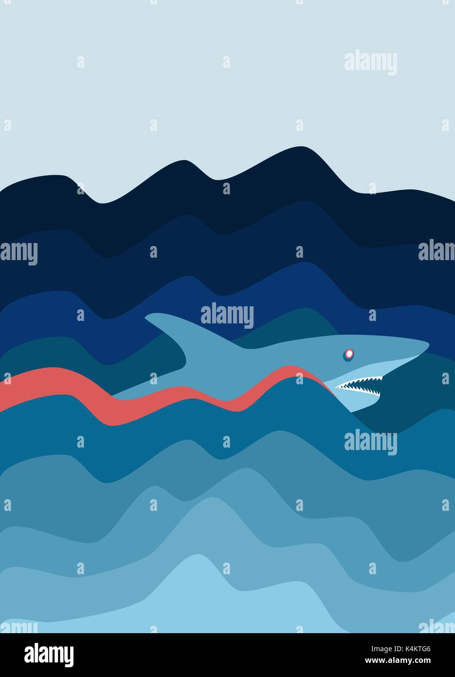 Shark Attack. Zusammenfassung Hintergrund. Stock Vektor