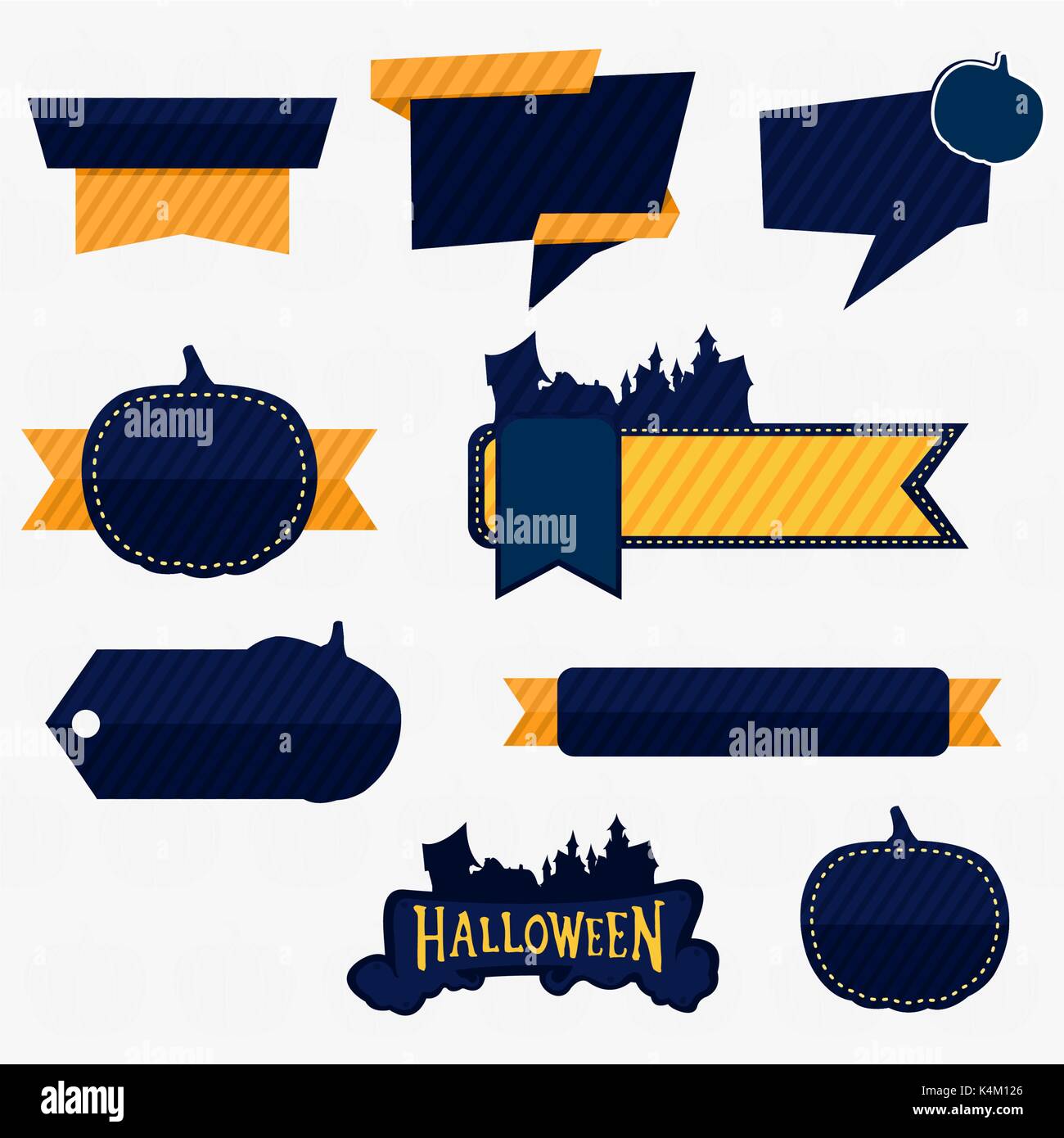 Halloween Preis tags Banner einstellen Stock Vektor