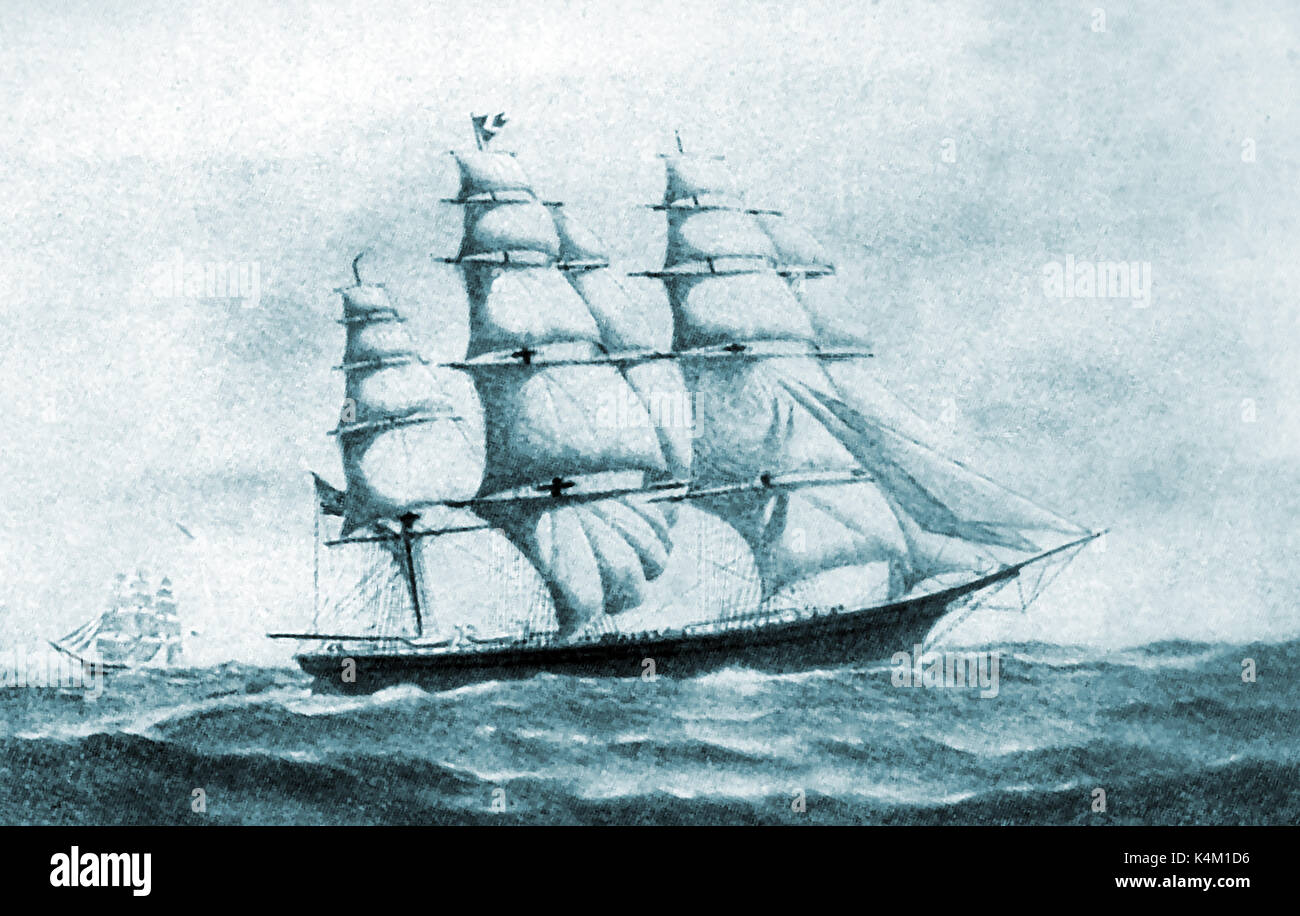 1851 - Die USA gebaut Clipper Ship FLYING CLOUD, captained durch Josia 'Joe' Creesy Stockfoto