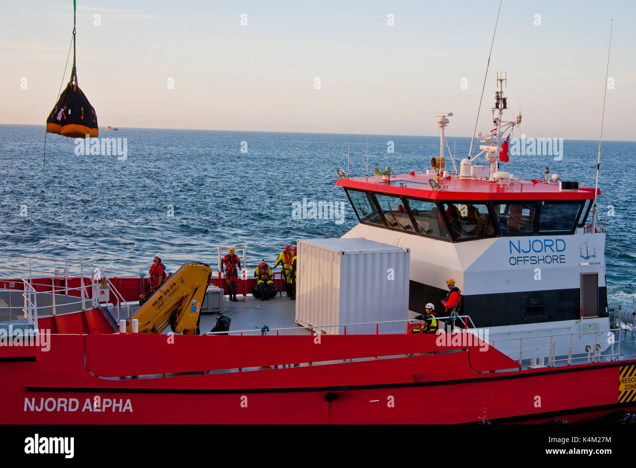 Njord alpha Cargo laden Stockfoto