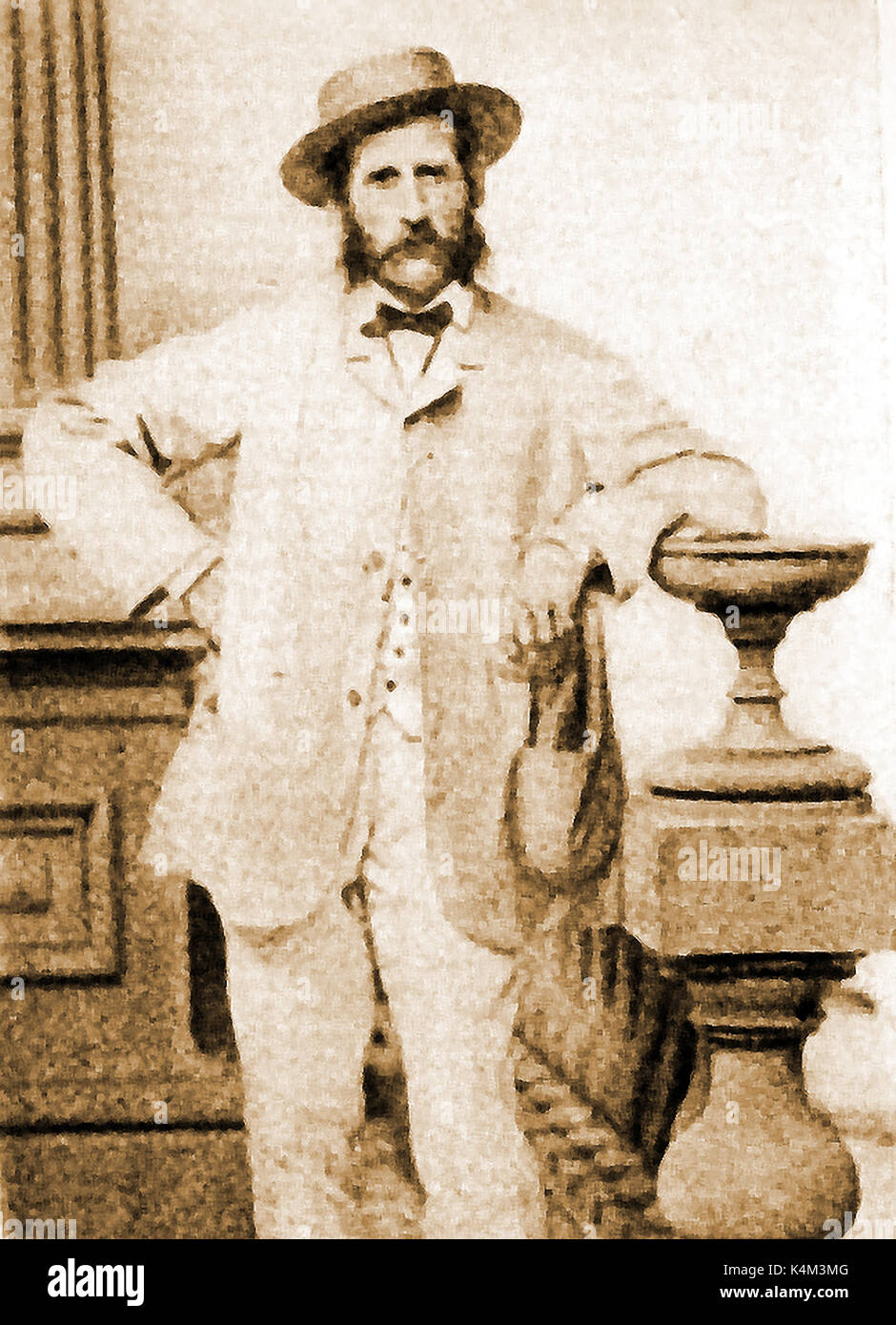 Ein Porträt von Clipper Kapitän H.W. Johnson, ein Erzähler von Geschichten, die behaupteten, als 2.Offizier der britischen brig 'diadem' war er in eine Meuterei beteiligt und war einer von nur zwei Überlebenden. Stockfoto