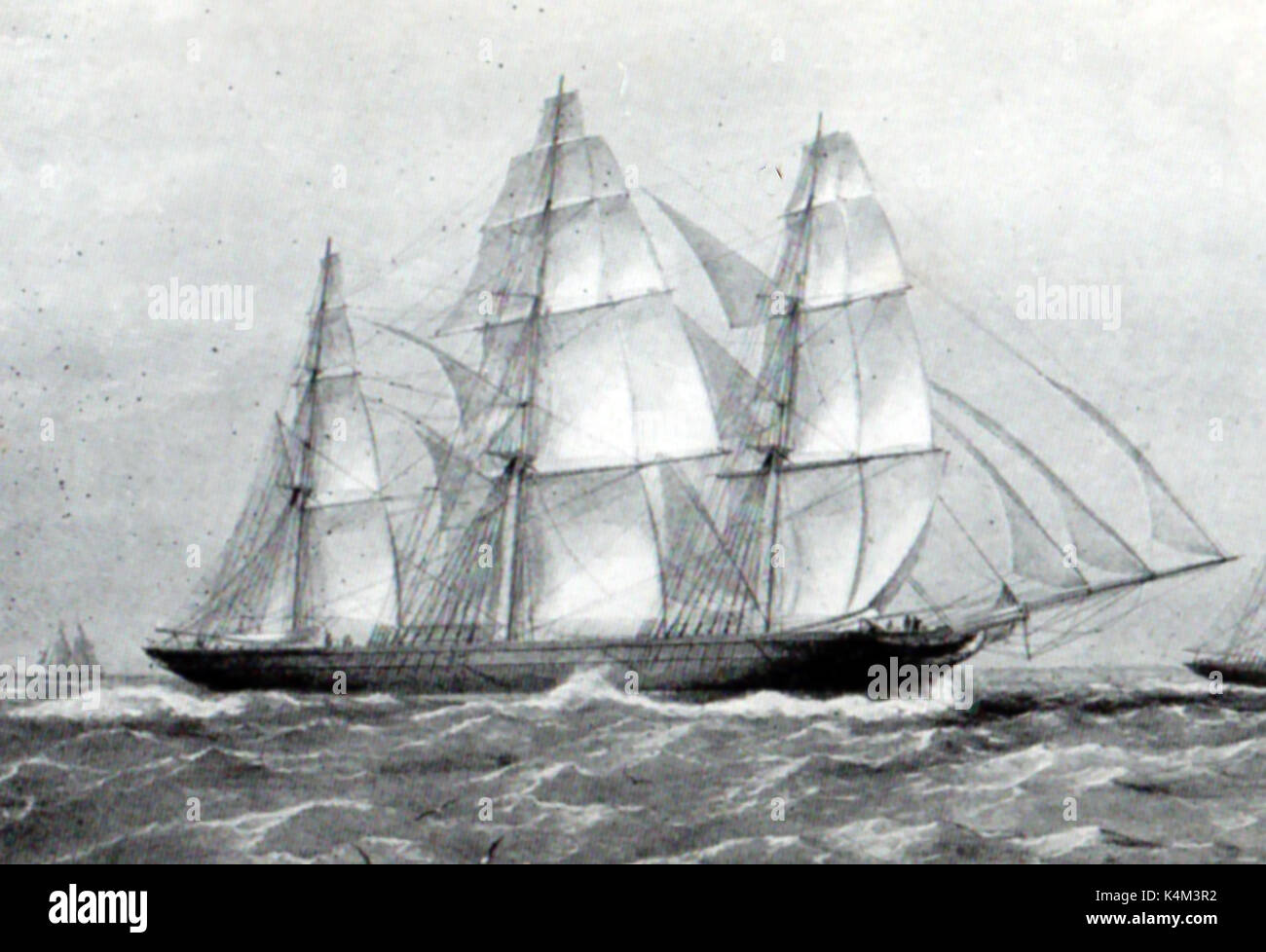 Die Clipper Ship (Windjammer) ARIEL dargestellt in 1866, wenn es wurde Tee. von John Currier gebaut in Newburyport 1846 für N.L. & G. Griswold - Statt der Kanton nach New York record von 90 Tagen. Stockfoto