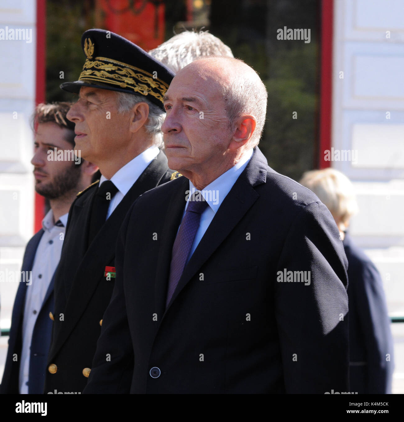 Porträt von Gerard Collomb, französischer Innenminister, Lyon, Frankreich Stockfoto
