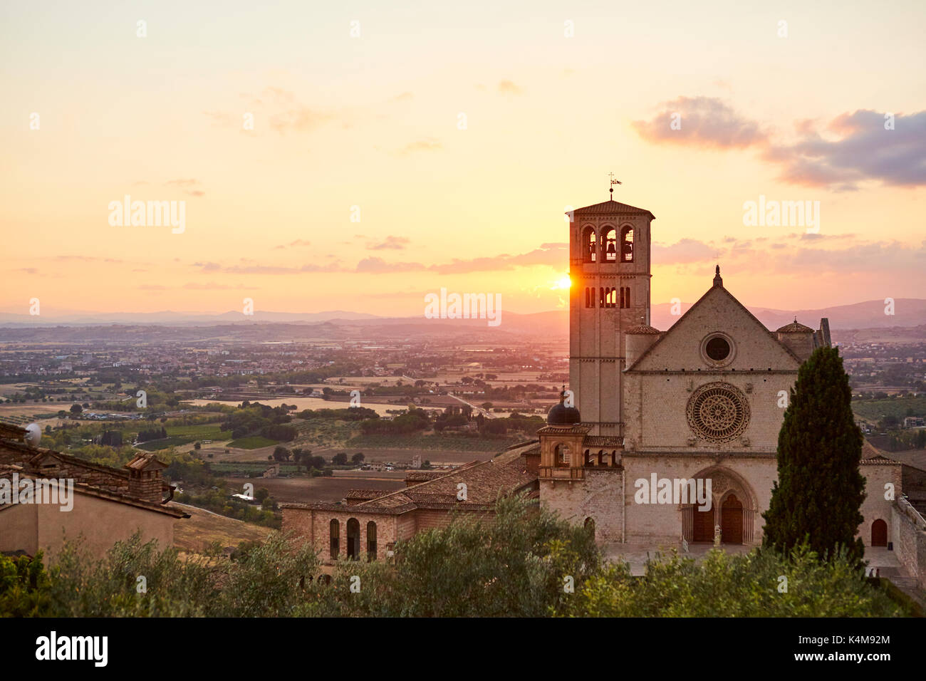 Die Kathedrale von Assisi Stockfoto