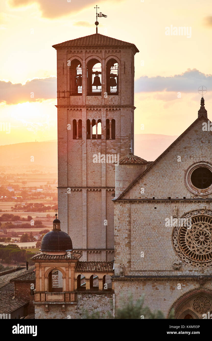 Die Kathedrale von Assisi Stockfoto