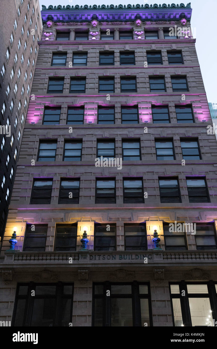 1907 Ditson Building an der E. 34th Street, NYC, USA Stockfoto