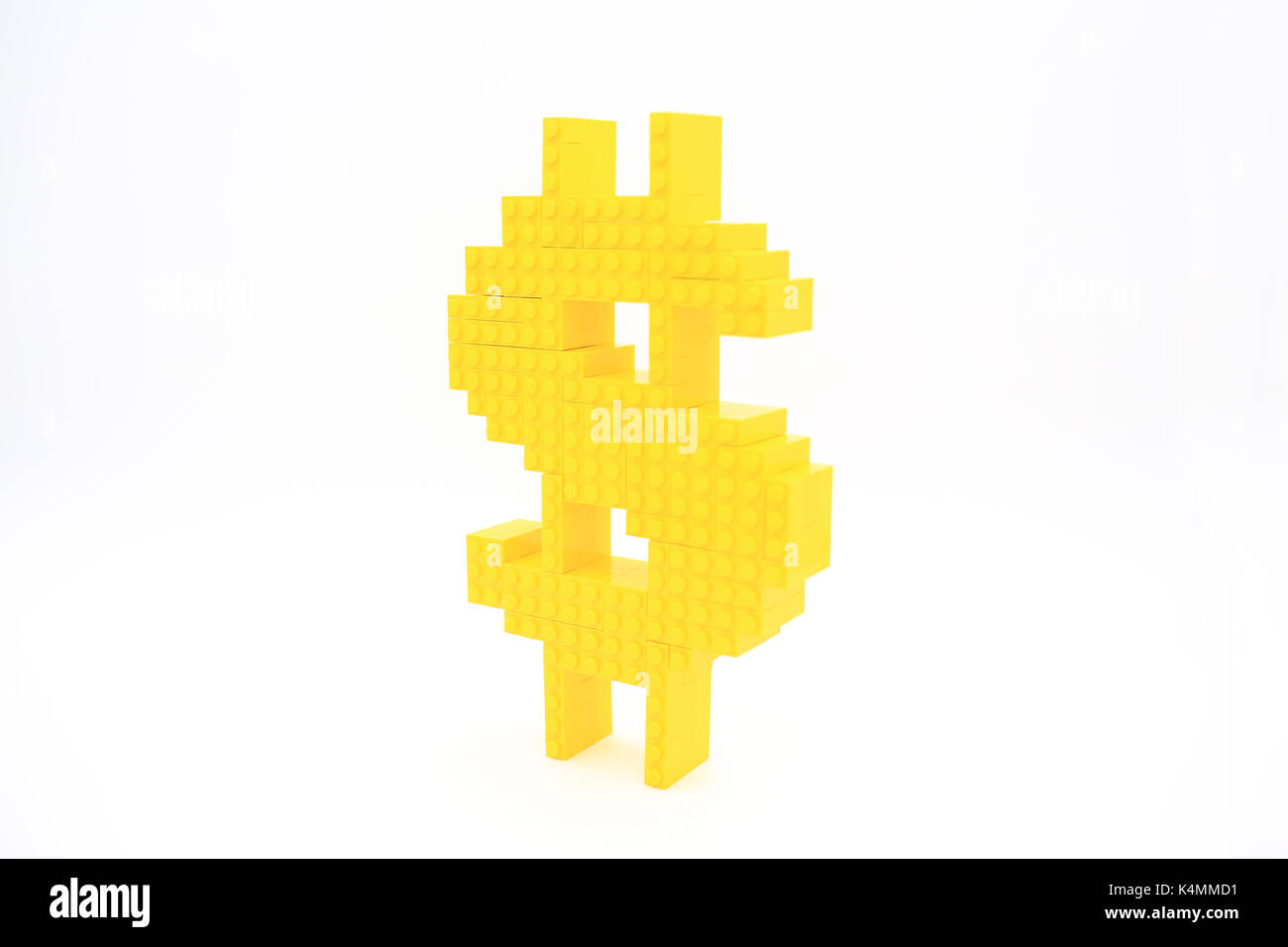 Dollarzeichen von Lego gebaut Stockfoto