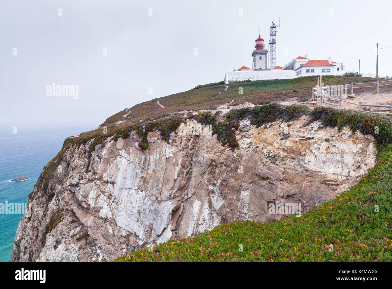 Leuchtturm von Cabo da Roca. Westlichsten punkt Portugal und Europa Stockfoto