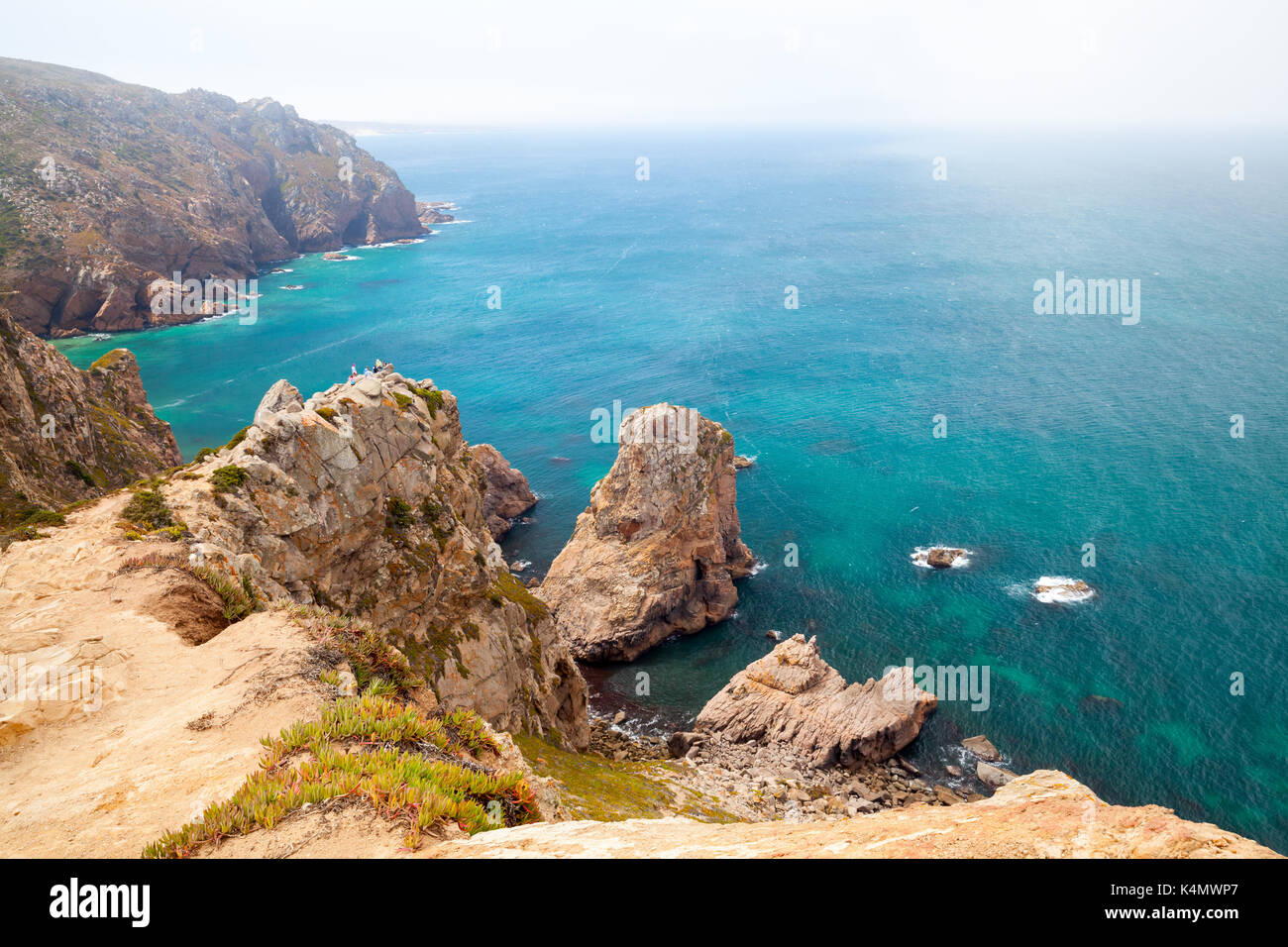 An der Küste Felsen Cabo da Roca, der westlichste Punkt Europas Kontinent Stockfoto